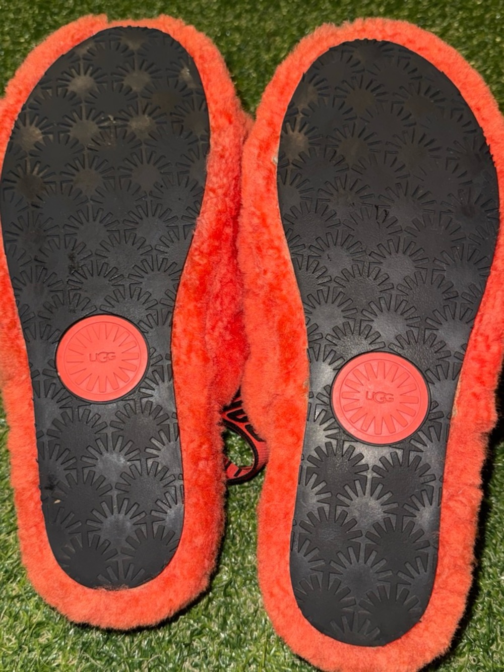 UGG Plush Fluffy Slide Sandals in Orange - Picture 4 of 4